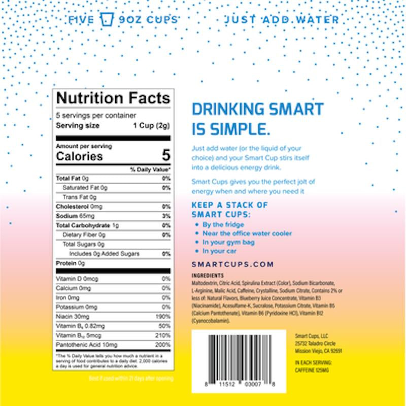 SMART CUPS Energy Drink - Raspberry Lemonade - No Sugar - Low Calorie - Eco-Friendly - No Taurine - Convenient - Healthy Beverage - Sport Drink - Time Best Inventions 2021